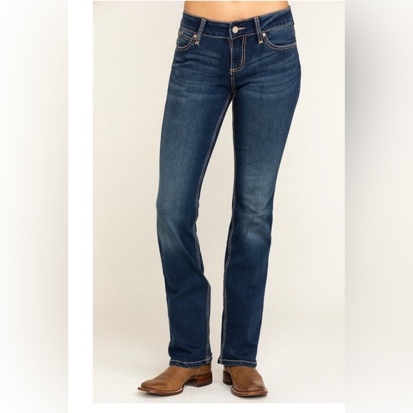 Wrangler mae mid-rise HT wash retro boot cut jeans size 24/00x34 new - Picture 9 of 12